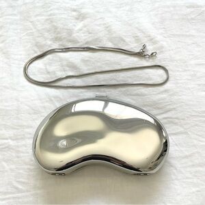 Mango Metallic Clutch Bag